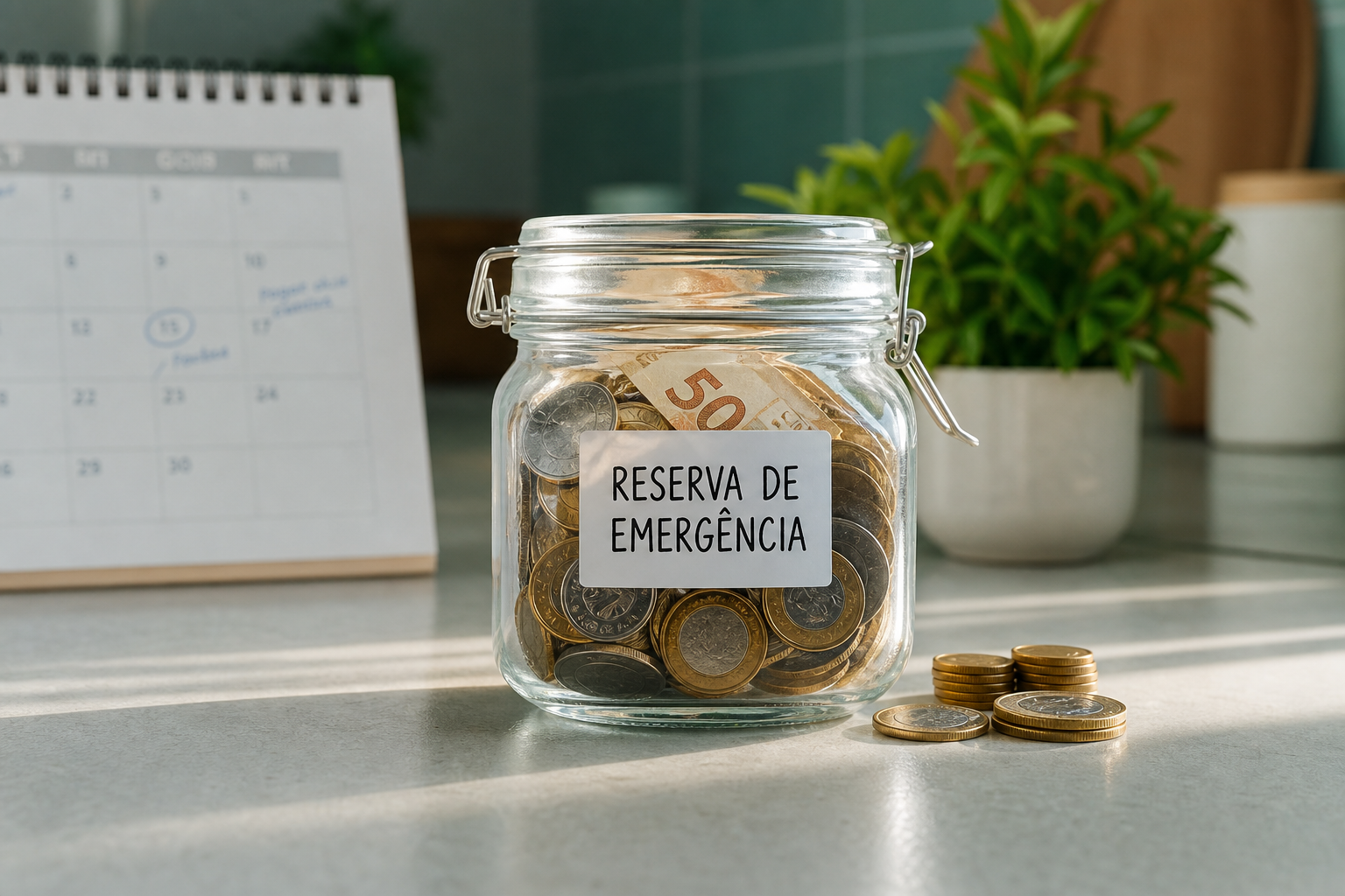 Pote de reserva e calendário de metas — reserva de emergência